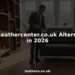 Showroom manager presenting luxury leather alternatives