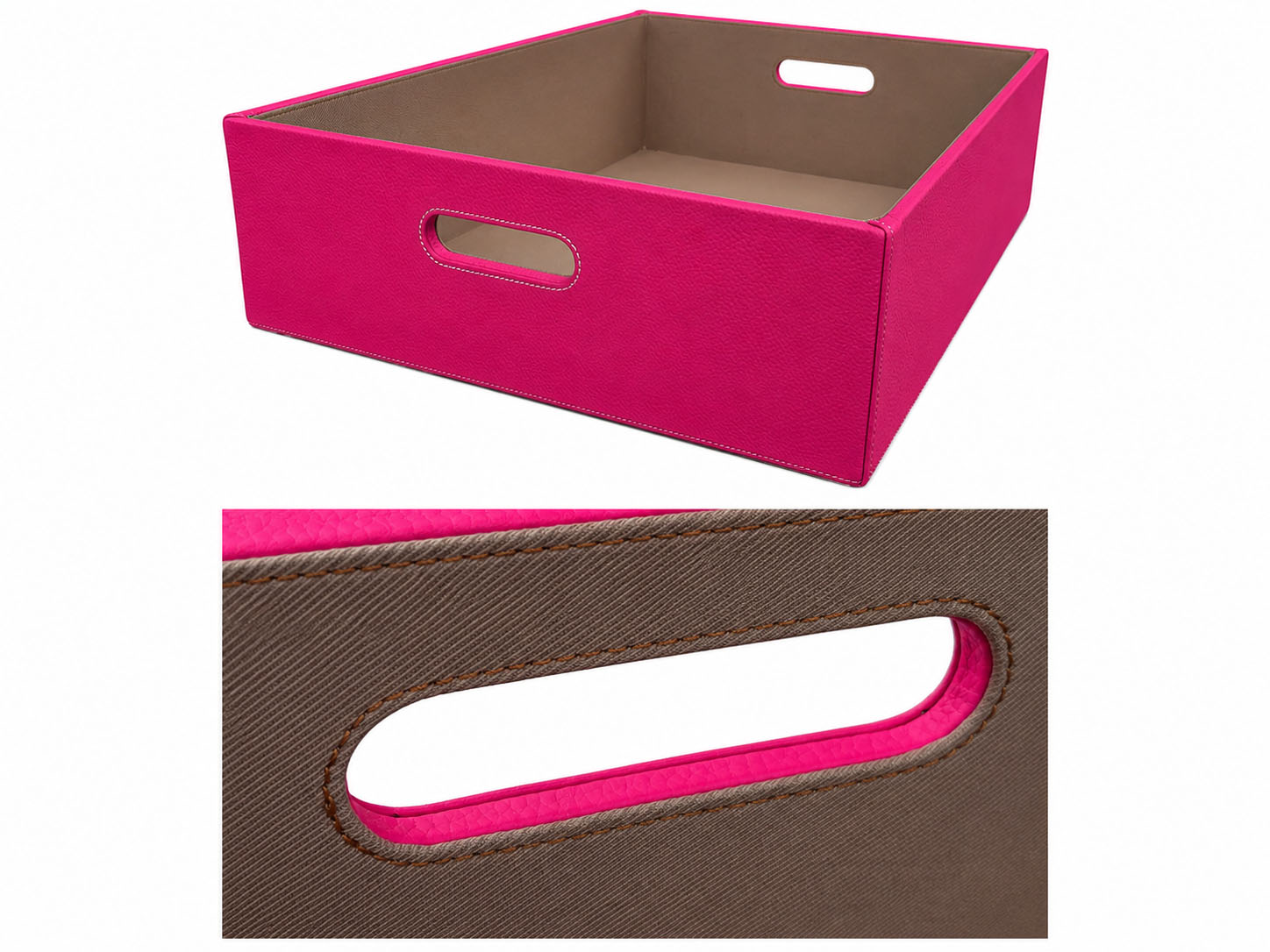 Bespoke leather laundry box for luxury hotel suite