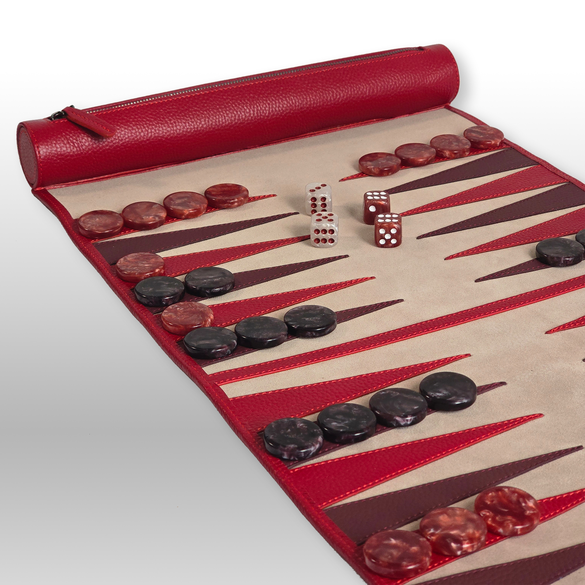 handcrafted leather backgammon set luxury gift