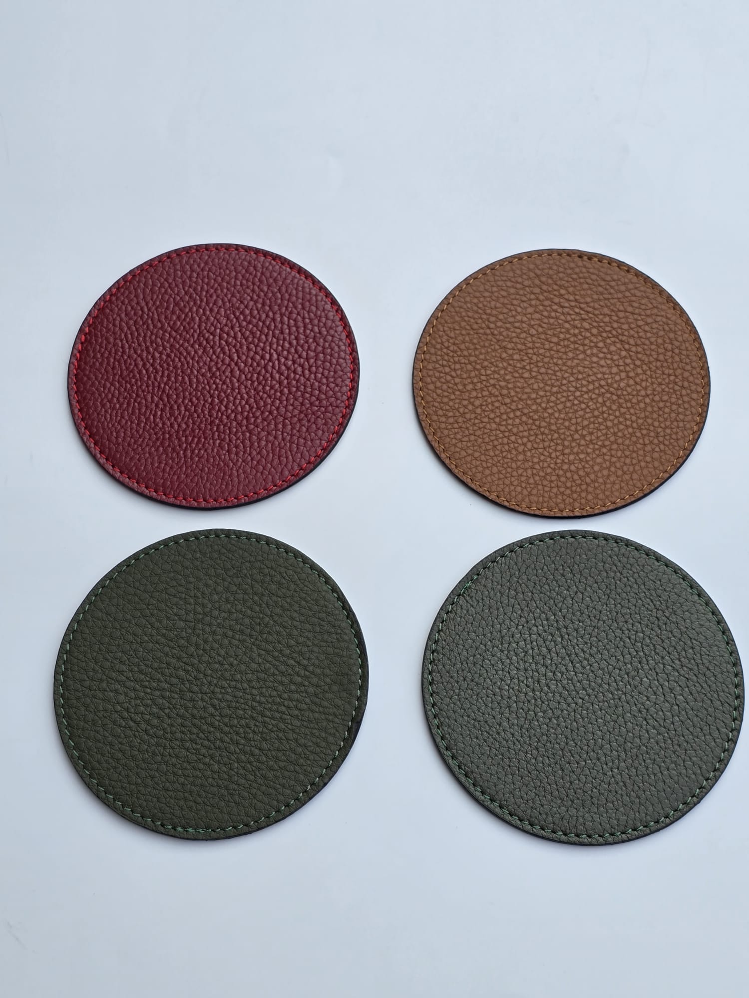 Bespoke leather coaster collection by Leathera